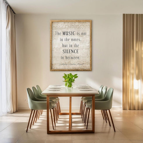 Posterizer 1 pcs-Music Is Not in the Notes-Mozart-Musical Art Collection-Gift for Music Fans-Decor for Home & Office- unframed wall art...