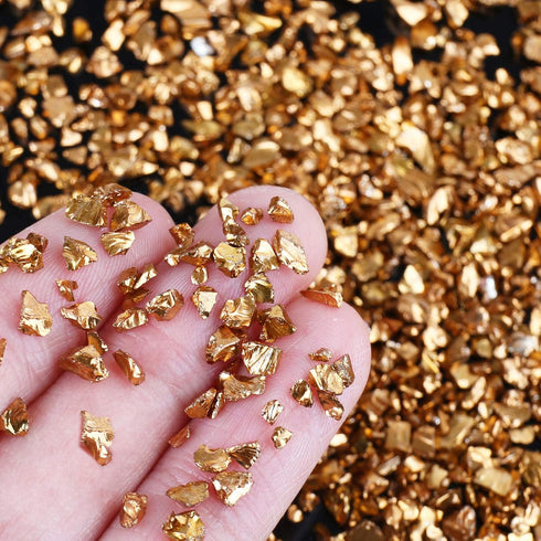 Irregular Crushed Glass Chips Sprinkles, 100g Metallic Chunky Glitter Stones for Nail Art, Resin Mold Filler, DIY Crafts, Vase Filler, Jewelry Mak...