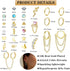 LOYALLOOK 28Pcs 14K Gold Plated Cartilage Stud Earrings and Hoops Set Stainless Steel Conch Helix Tragus Flatback Stud Earrings Dangle Chain Huggi...
