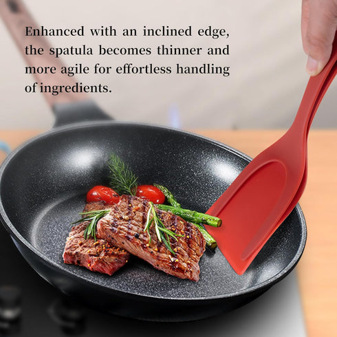2 in 1 Spatula and Tongs Ultimate Egg Spatula Flipper and More High Temperature Resistant Nylon Omelette Spatula Grip, Flip, and Serve with Ease (...
