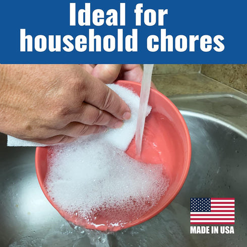 10 Pack of White Non Scratch Non-Woven Pads for Cleaning/Polishing and Multi Purpose Use in Your Home •Workshop or DIY Garage Shop Made in The USA...