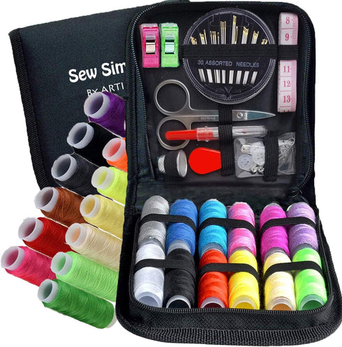 ARTIKA Travel Sewing Kit, 59-Piece Portable Kit for Travel, Includes Scissors, Thread, Tape Measure - Sewing Accessories and Supplies...