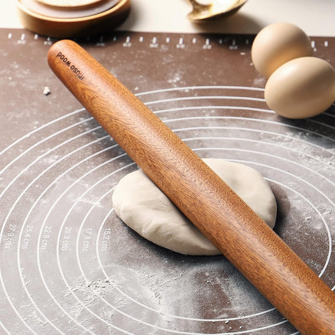 Muso Wood Sapele Wooden French Rolling Pin for Baking, Tapered Roller for Fondant, Pie Crust, Cookie, Pastry (French 15-3/4inch)...