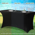 Obstal Spandex Table Cover 6ft Fitted Tablecloth Rectangular - Black Rectangle Folding Table Cloth for Birthday Party Wedding Banquet, 72L x 30W I...