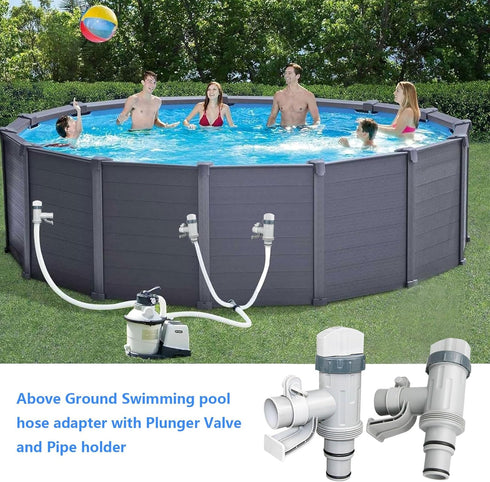 Plunger Valve with Holder for Intex above Ground Pool Hose - Replacement Parts Compatible with Pool Filter Pump (1 Pack)...
