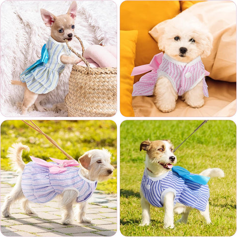 4 Pieces Dog Dresses for Small Medium Dogs Puppy Clothes Summer Princess Pet Dresses Girl Female Doggie Tutu Skirt Apparel for Chihuahua Yorkies P...