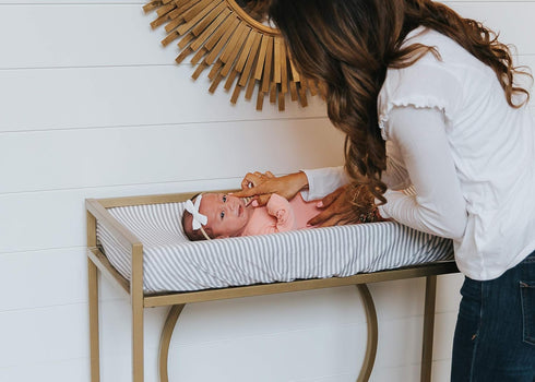 Copper Pearl Premium Knit Changing Pad Cover Soft, Stylish, and Universal Fit for All Standard Diaper Changing Pads, Trendy Design Changing Pad Co...