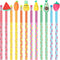 Leinuosen 30 Pieces Scented Pencils Fun Pencil with 12 Eraser Cartoon Pencil Toppers Fruit Pencil Toppers with Pencil Toppers Lovely Wood Pencil w...