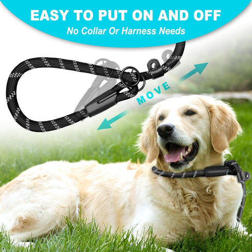 Slip Lead Dog Leash, 6 FT x 1/2'' Heavy Duty Dog Leash for Large Dogs That Pull with Padded Handle & Highly Reflective Threads, No Pull Dog Traini...