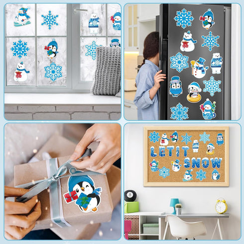 Winter Bulletin Board Decorations for Classroom, Christmas Winter Classroom Decorations with Snowflake Snowman Penguin Cutouts for School Home Cha...