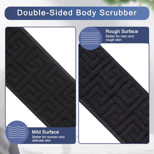 Exfoliating Back Scrubber for Shower with Handle, Back Bath Brush for Shower with Long Handle for Men and Women, Back Washer for Shower - Exfoliat...