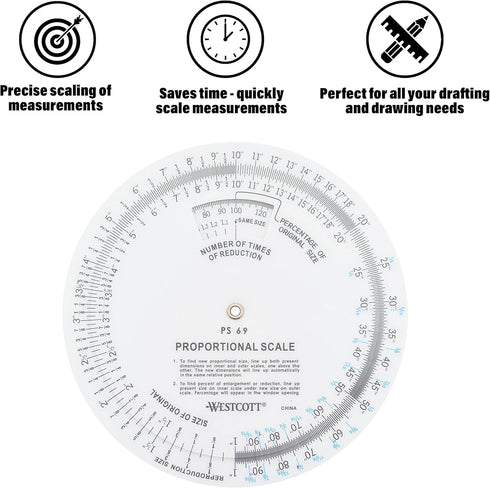 Westcott 5" Proportional Scale, White (PS-69)...