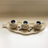 allgala Wooden Candle Holder Tray 3 Ball Orbs Set Tealight Candle Holder Centerpiece with Pebbles on Leaf Tray for Coffee Table Dining Table Accen...