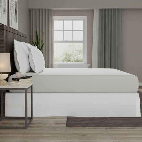 TODAY'S HOME Classic Tailored, Microfiber, 14" Drop Length Bed Skirt Dust Ruffle, King, White TOH25014WHIT04...