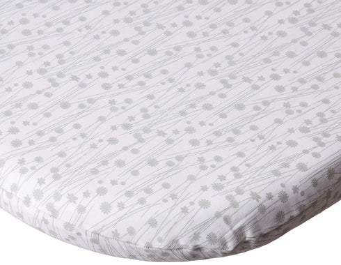 SheetWorld Fitted 100% Cotton Percale Bassinet Sheet Fits Halo Bassinet Swivel Sleeper 17 x 30, Grey Floral Stems, Made in USA...