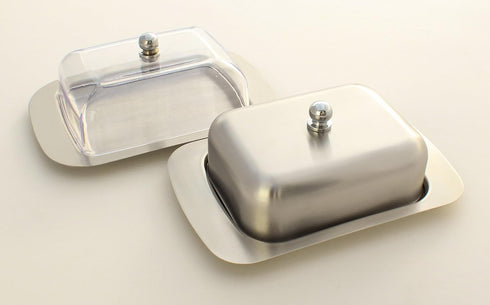 Zoie + Chloe Stainless Steel Butter Dish with Easy to Hold Lid...