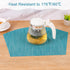 SHACOS Round Table Shape Placemats Set of 4 Wedge Placemats Heat Resistant Woven Vinyl PVC Table Mats Indoor Outdoor Wipe Clean (4, Teal Blue)...