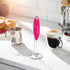 Powerful Handheld Milk Frother, Mini Milk Foamer, Battery Operated (Not included) Stainless Steel Drink Mixer with Frother Stand for Coffee, Latte...