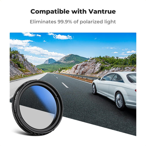 K&F Concept 40mm Ultra-Slim CPL Circular Polarizer Filter for Vantrue E1, E2, E3, E1 Lite, S1 Pro, N4 Pro N5 Dash Cam, Reduce Glare and Reflection...