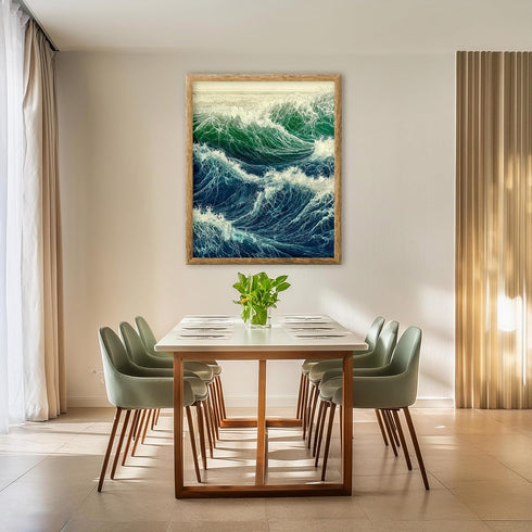 Posterizer 1 pcs-ocean waves-beautiful nature art work 6-Landscape & Nature Art-Coastal & Nautical Art-Decor for Home & Office- unframed wall art...