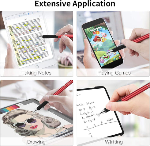 Mixoo Stylus Pens for Touch Screens - Disc & Fiber Tip 2 in 1 High Sensitivity Universal Stylus for iPad, iPhone, Tablets and Other Capacitive Tou...