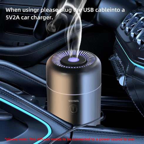 Car Aromatherapy Diffusers for Essential Oils?Mini USB Air Scent Small Humidifier with 7-LED Color Changing for Car Room Home Office Bedroom...
