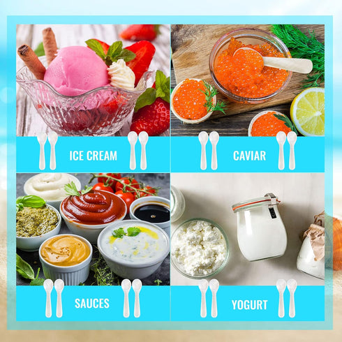 Set of Caviar Spoons Shell Spoon Mother of Pearl Caviar Spoons W Round Handle for Caviar, Egg, Ice Cream, Coffee, Restaurant Serving (20 Pieces,2....