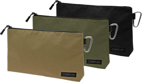 3 Pack Premium Tool Pouch Zipper Bag with internal pockets, 12inch Tool Bag, Multipurpose Storage pouch, Flat Bottom with YKK Zipper for Tools, Ga...