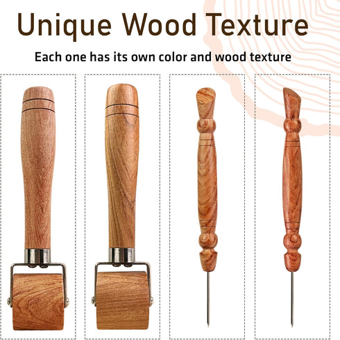 Savina Seam Roller & Stiletto for Sewing/Quilting - Wooden Pressing Roller, Easy to Grip Handle - Wooden Sewing Quilting Tools Set...