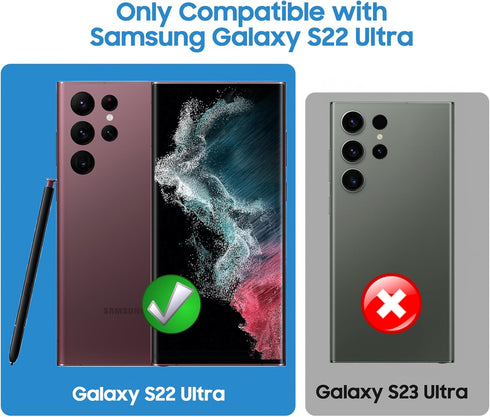Matte for Samsung Galaxy S22 Ultra Case, Compatible with MagSafe, Slim Thin Magnetic Cover with Built-in Camera Lens Protector Shockproof Phone Sh...