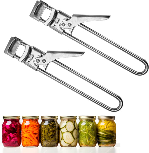 2PCS Adjustable Multifunctional Stainless Steel NEW Can Jar Openers for Weak Hand with Keychain Bottle Cap Gripper, Easy for Seniors with Arthriti...