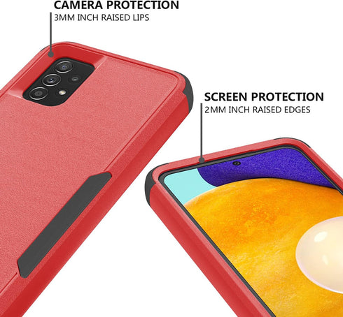 TJS Compatible with Samsung Galaxy A52 Case, Galaxy A52S Case, with Tempered Glass Screen Protector, Heavy Duty Rugged Shockproof Full Body Protec...