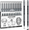 Mogyann Drawing Pens Black Art Pens for Drawing 12 Size Waterproof Ink Pens for Artists Sketching, Manga, Writing...
