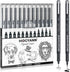 Mogyann Drawing Pens Black Art Pens for Drawing 12 Size Waterproof Ink Pens for Artists Sketching, Manga, Writing...