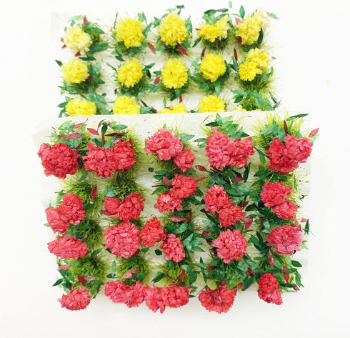 Cayway 2 Color Flower Vegetation Groups Flower Cluster Model Grass Tufts Set Miniature Static Scenery Model for DIY Architecture Building Garden S...