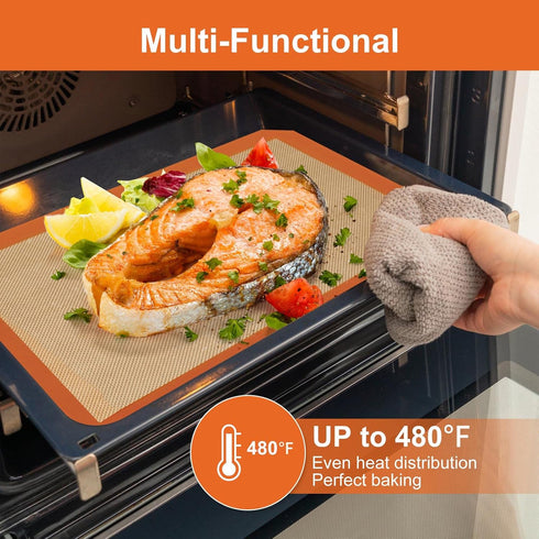 Silicone Baking Mat Sheets Set, Easy Clean &Non-Stick Food Grade Reusable Baking Mat, 3 Half Sheet Cookie Baking Mats Silicone for Oven, Make Maca...