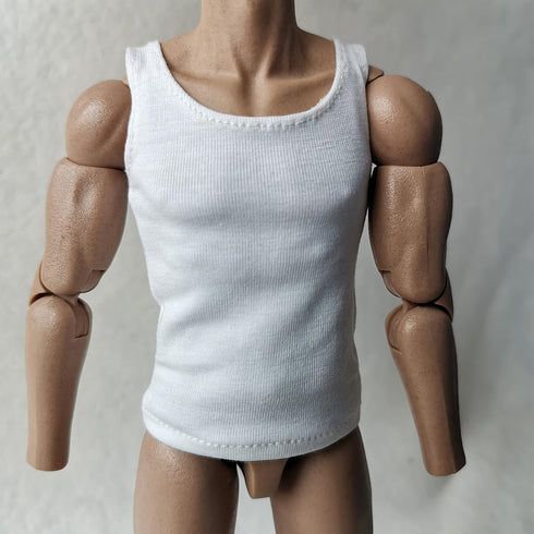 1/6 Custom Scale T-Shirt Sleeveless Vest Clothes for 12" Male & Female Action Figure Doll Clothes (White)...