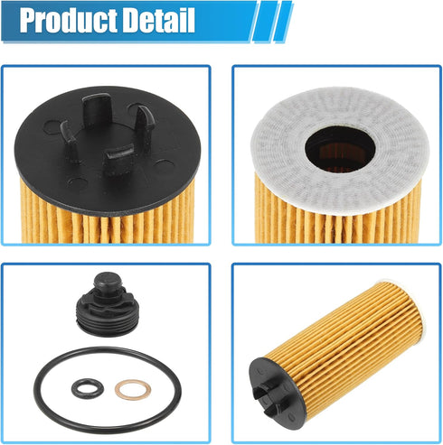 X AUTOHAUX 2 Pcs Engine Oil Filter Replacement 11428570590 11428575210 Oil Fuel Filter for Mini Cooper Clubman ALL4 Base S S ALL4 1.5L L3 - Gas 2....