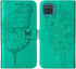 for Samsung Galaxy A12 Flip Cover Phone Case Wallet | Butterfly Floral Embossed, Wrist Strap, Card Holder Slots, Stand Leather Protective (Green)...