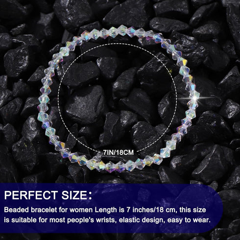 HANGINTHERE 3 Pcs 4mm Austrian Crystal Stretch Bracelets Set for Women,Boxed,Stackable Gift Bracelets for Birthdays, Mother’s Day...