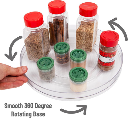Lazy Susan Turntable Organizer for Kitchen, Pantry, Cabinet, Dining Table, Refrigerator, Countertop, Clear...