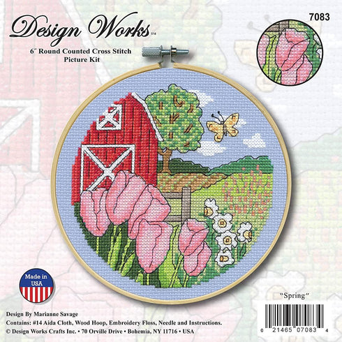 Design Works Crafts Spring Counted Cross Stitch Kit with Hoop...