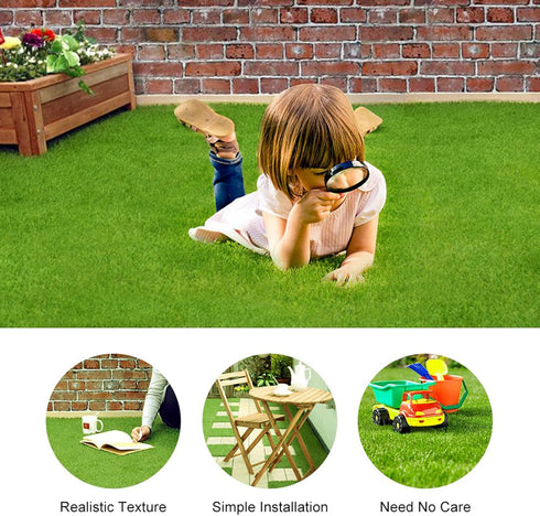 Estink Artificial Turf, Outdoor Carpet Synthetic Miniature Garden Ornament DIY Craft Rug Landscaping Artificial Lawn for DIY Micro Landscaping and...