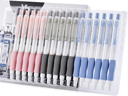 MozArt Cute Mechanical Pencil Set 0.7mm, 16PCS with 30 HB Lead Refills Drafting, Art, Drawing Supplies, Aesthetic Pastel Mechanical Pencils for Gi...