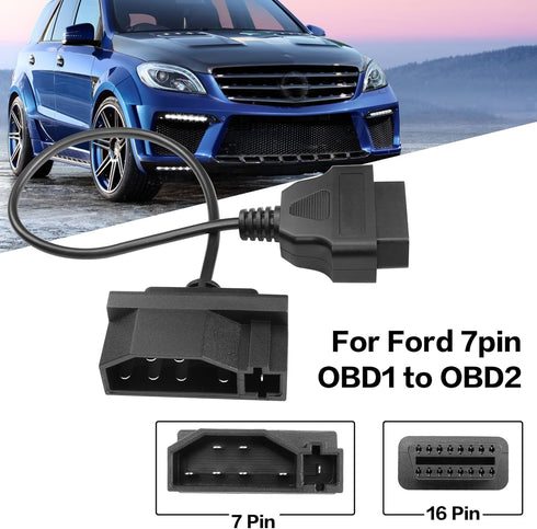 YACSEJAO 7 Pin to 16 Pin OBD2 Adapter, 7 Pin Male OBD1 to OBD2 OBDII 16 Pin Female Diagnostic Scanner Adapter Cable for Auto (F-O-R-D) Repair Tool...