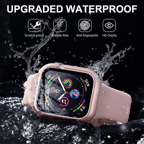 Charlam Compatible with Apple Watch Case 42mm Series 3 2 1 with Screen Protector, Full Protective Waterproof Bumper Cases Touch Sensitive Clear Fi...