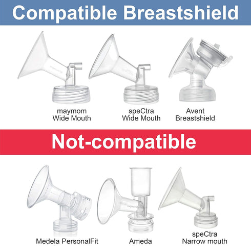 Maymom Milkbag Adapter, Widemouth 2nd Generation; Compatible with Spectra Avent Pumps; Most Milkbags inc. Lansinoh Bags;Do Not Use Microwave or St...