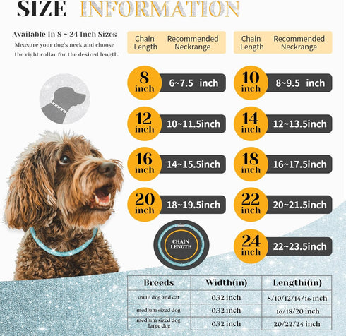 Stylish and Luxurious Diamond Dog Collar,Magnetically Absorbent Clasp,Full Diamond Design,Perfect for Wedding and Everyday Walking - Blue Diamons ...
