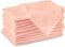 Encasa Cotton Cloth Napkins | Set of 12 | Size 17"x17" | Peach Solid Color | Machine Washable...
