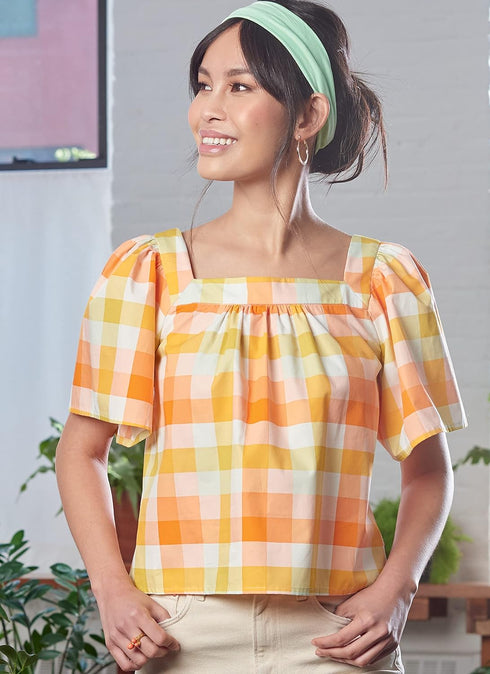 McCall's Misses' Square Neck Top Sewing Pattern Kit, Code M8202, Sizes L-XL-2XL, Multicolor...